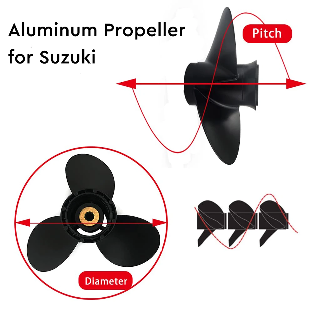 Suzuki Propeller for Outboard Engine 35-65HP,13 Tooth Spline,11-1/2x13, OEM Part No. 58100-94313-019