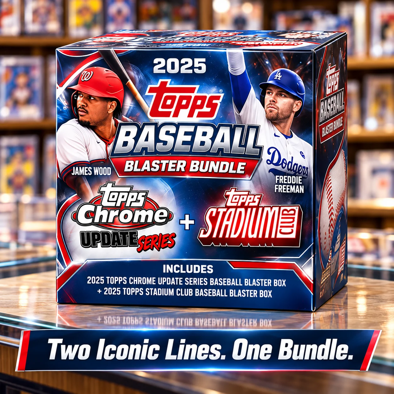 2025 Topps Baseball Blaster Box Bundle Featuring Chrome Update Series And Stadium Club, 15 Packs Total, MLB Baseball Cards, Look for 1 Refractor, 1 Raywave, 5 Sepia And 4 Lime Green Parallels on Average