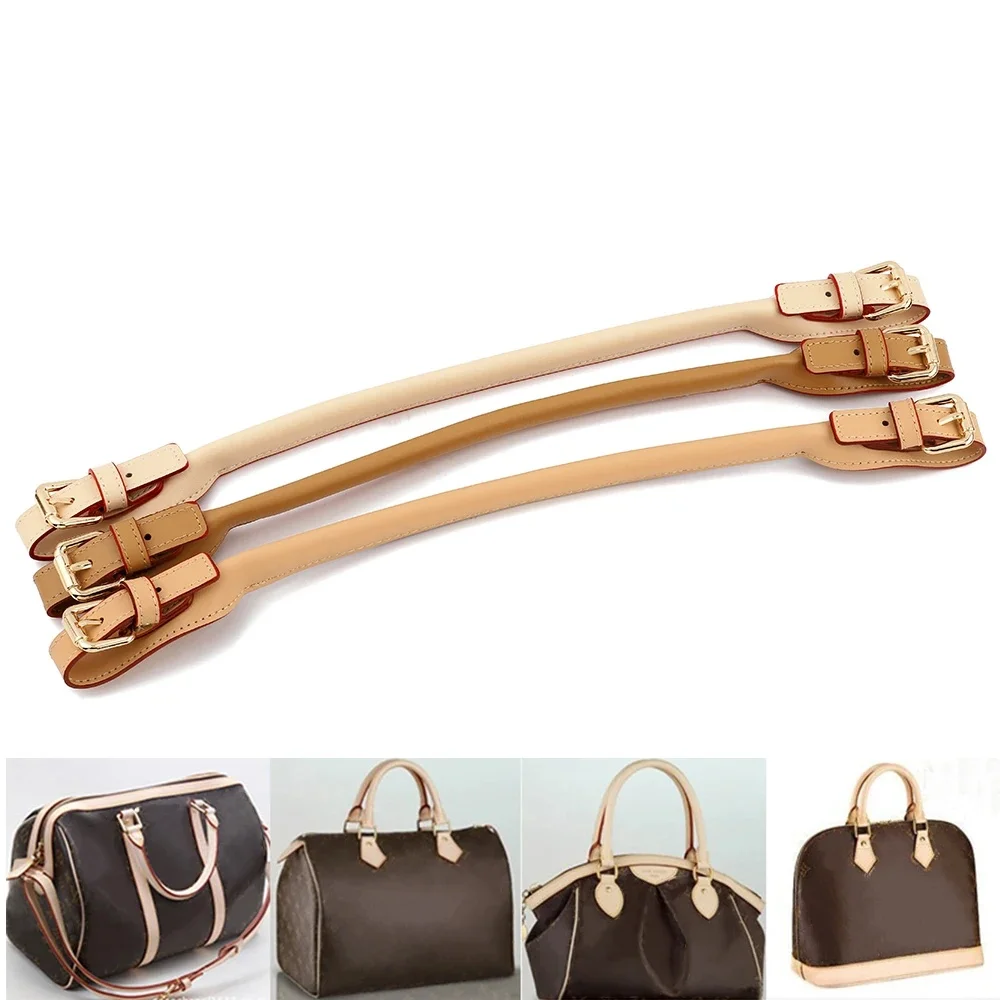 1PC Verstelbare 42-45cm Split Lederen Handtas Tas Riem Riem DIY Accessoires Abrikoos Kaki Beige Handvat met Pin Gesp