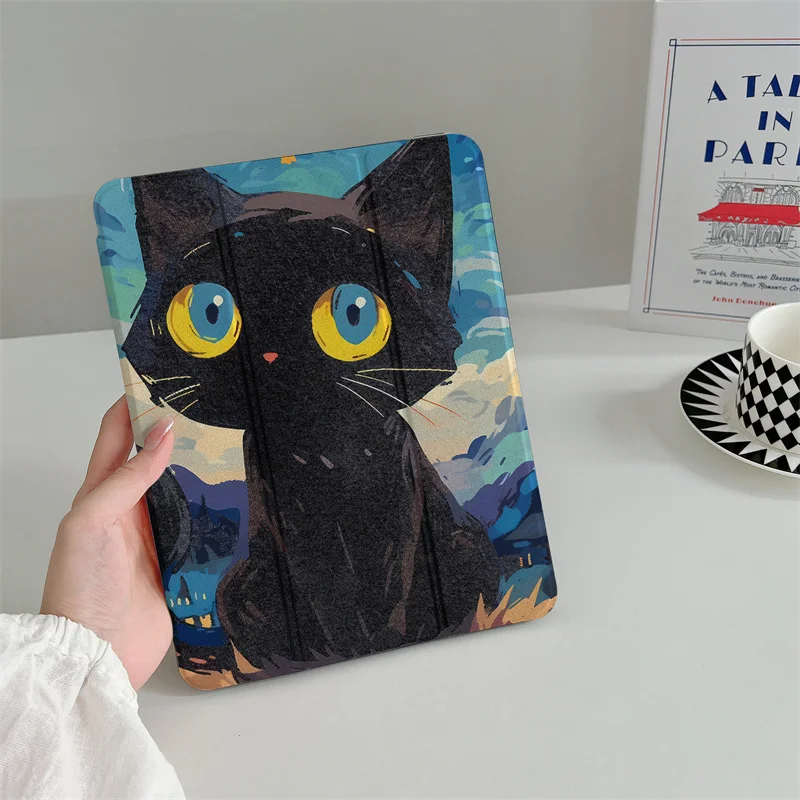 

Artistic Black Cat Starry Night Tablet Case For iPad Air 2024 Pro 11 " 9.7 "7 8 9 10.2"iPad Air 5 4 10.9" mini 6 5 4 Air3 10.5 "