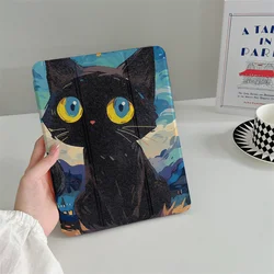 Artistic Black Cat Starry Night Tablet Case For iPad Air 2024 Pro 11 