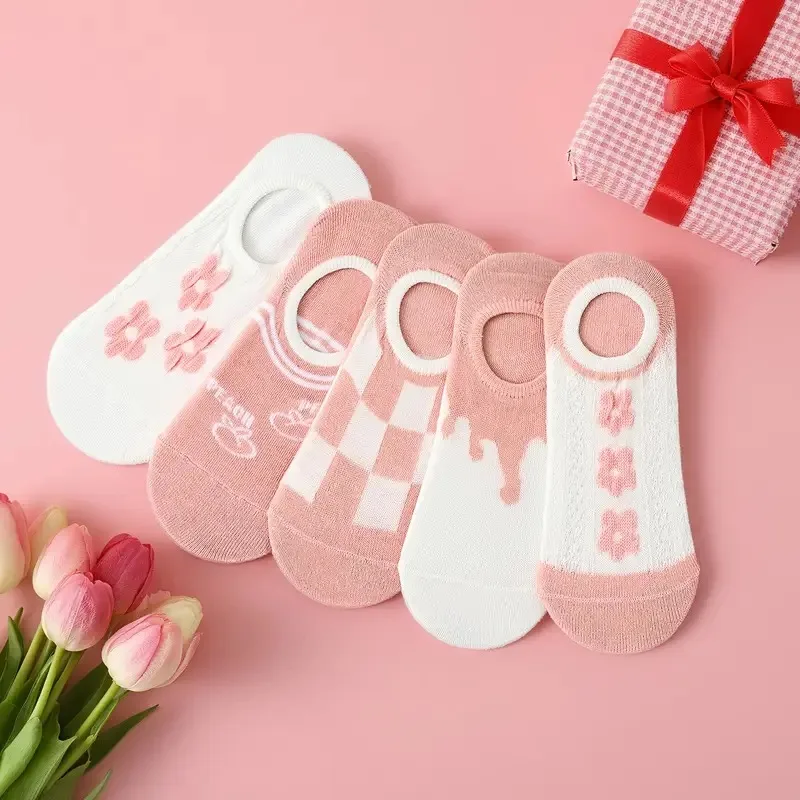 20 par uroczych, niewidocznych skarpet sportowych, miękkie i oddychające skarpetki typu peach boat na jesień i zimę, mogą być używane jako prezenty.