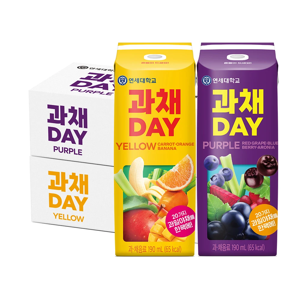 Yeonsemilk Fruit Day 190ml 48 pack (Yellow + purple)