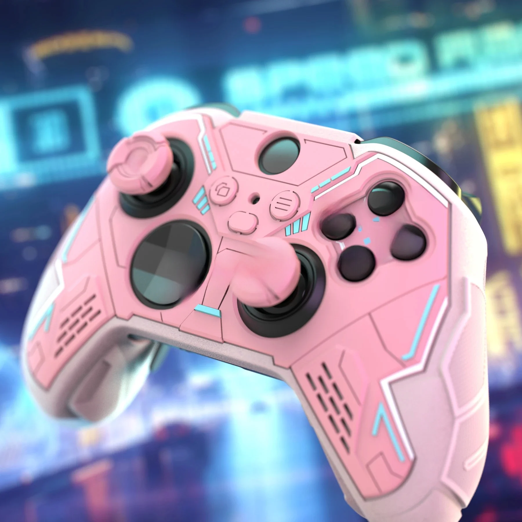 Silikonowa osłona na konsolę Xbox Elite Series 2 i Elite Series 2 Core, PlayVital Stellar Mecha Antypoślizgowy ochraniacz uchwytu - różowy — zdjęcie produktu 7