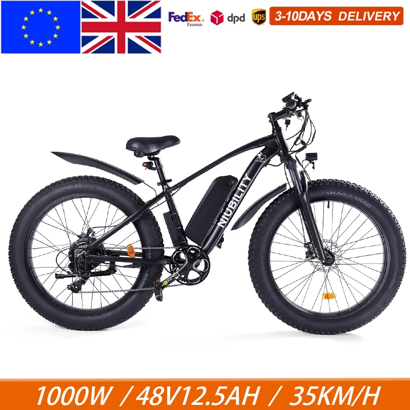 NIUBILITY B26 26 INCH FAT TYRE 26*4.0 1000W 48V12.5Ah Electric Mountain Bike Removable Lithium Battery 35KM/H