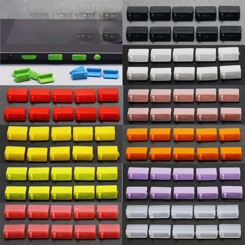 10Pcs Interfejs USB do notebooka Osłona przeciwpyłowa Pyłoszczelna zatyczka do laptopa PC Gniazdo USB 2.0 3.0 Wtyczka przeciwpyłowa Osłony przeciwpyłowe — zdjęcie 2