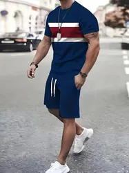 Traje de verano para hombre, camiseta de lujo de manga corta y pantalones cortos, conjunto de dos piezas, ropa deportiva cómoda, suelta y transpirable