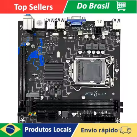 Placa Mãe H61S Intel Core i3, i5, i7, LGA 1155 Suporta até 16GB de RAM DDR3, 4 portas SATA II, Slot PCIe x16
