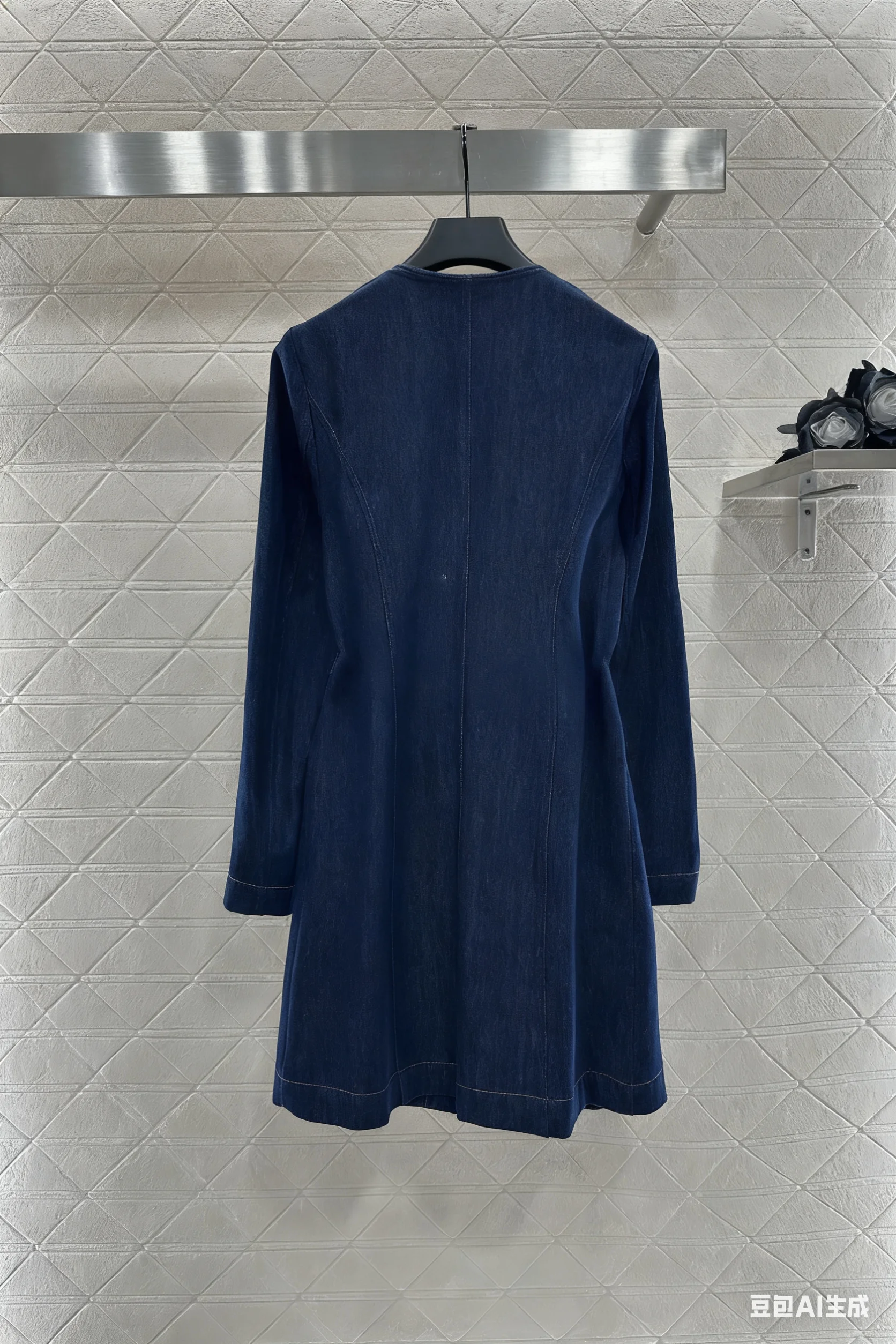 

2025 New coat trench solid denim waistband long-sleeved lapel suit Versatile Slimming Figure-hugging winter autumn
