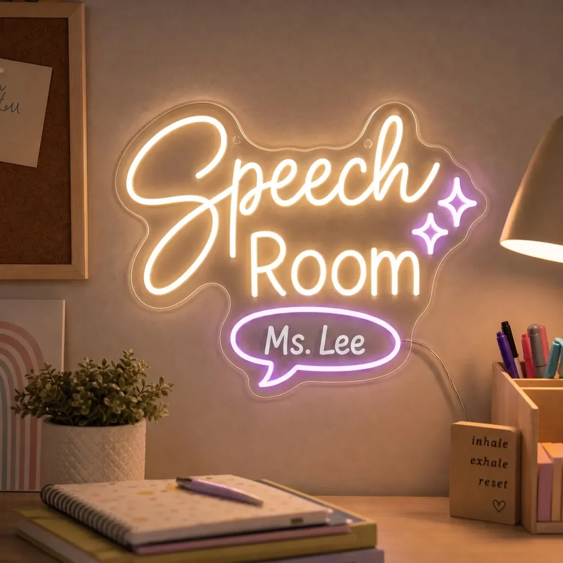 Custom Speech Room Neon Sign Personalized Name Wall Decor for Speech Therapy Room Classroom Office Bedroom Decor