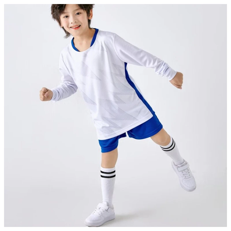 Men Kid Long Sleeve Football Jersey Set DIY Custom 22/23 New Season Team Soccer Training Match Sports Uniform Suit for Children