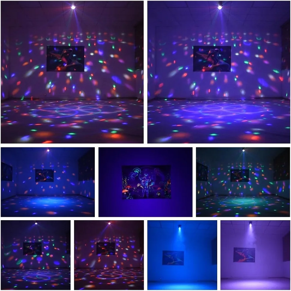 Lumières de fête Dj Disco boule lumières à commande vocale stroboscopique scène lumières colorées anniversaire noël Performance fête décoration