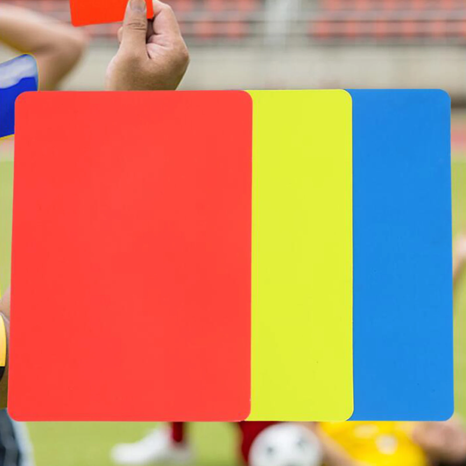 بطاقات الحكم، بطاقات الحكم لكرة القدم، متعددة الأغراض، سهلة التعرف، خفيفة الوزن، مجموعة الرسمية البلاستيكية، أحمر أصفر أزرق #3