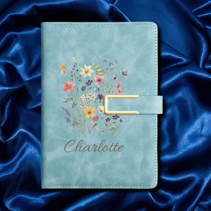 Leatherwork Journal - Блокнот A5 с цветочным монограммным узором,