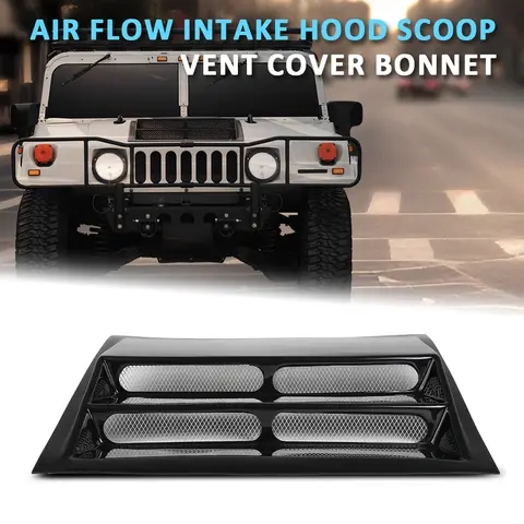 Osłona wlotu powietrza na maskę silnika do Hummera H1, włókno szklane, stal nierdzewna, czarna, wytrzymała, mocna, solidna