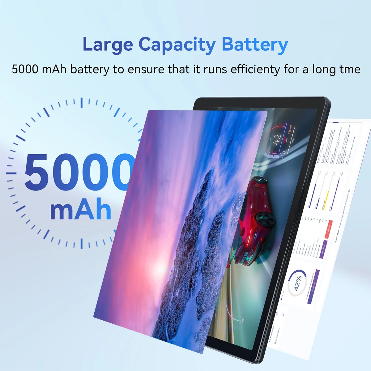 AEEZO 10-дюймовый планшет Android 13 Octa-Core 8 (4+4) ОЗУ 128 ГБ ПЗУ (1 ТБ TF) Планшет с Bluetooth5.0 WiFi 6 Планшет с быстрой зарядкой