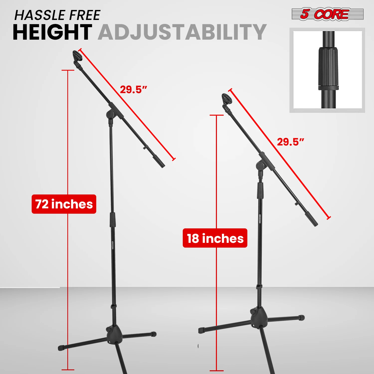 5 Core Mic Stand Floor Pair Un - đánh giá và giá Microphone Stand Boom Arm Floor