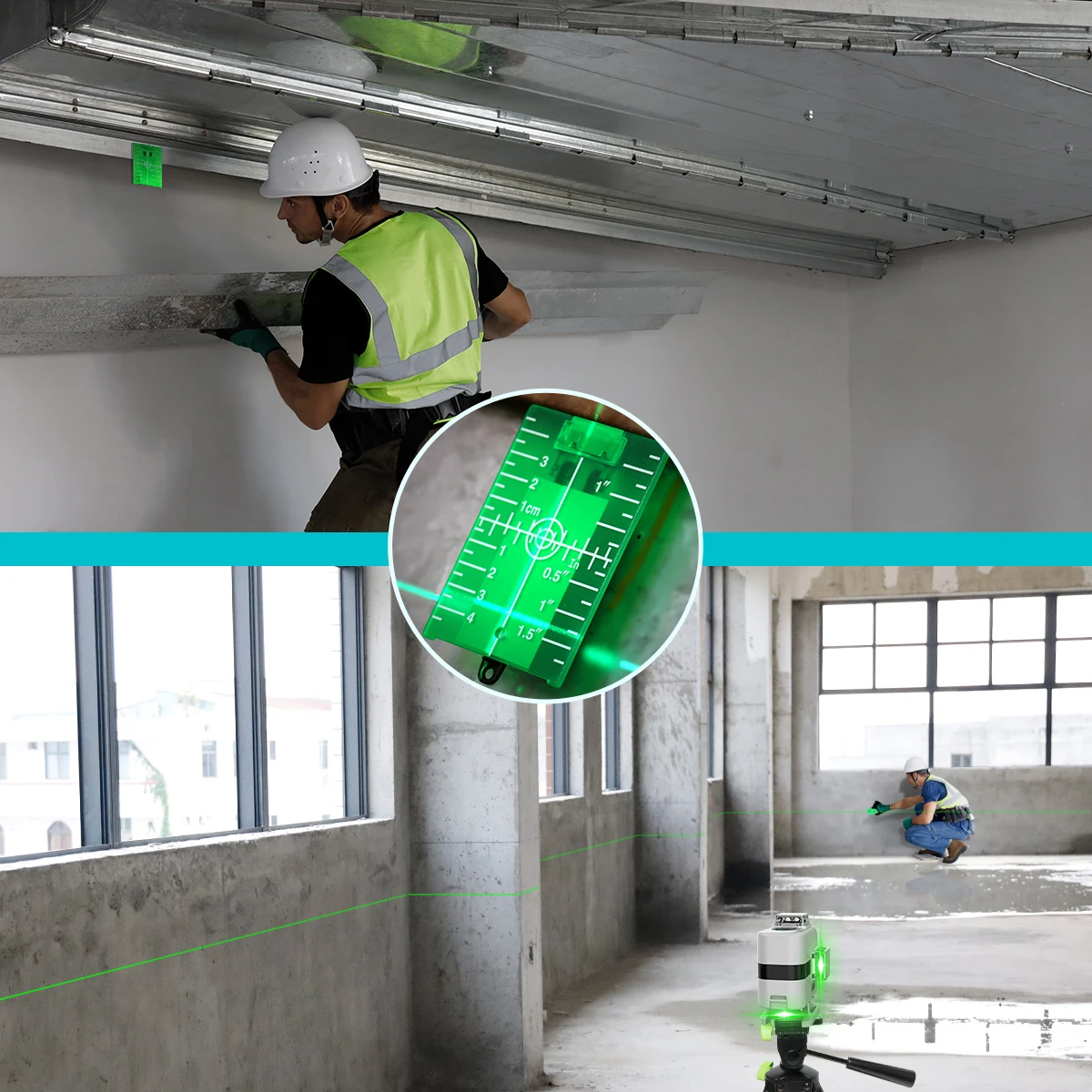 DECTEAM 4D 16 Lines Green Laser Level Self-Leveling Horizontal Vertical Cross Line With Pulse Mode,Hard Case,Bracket Laser Tools