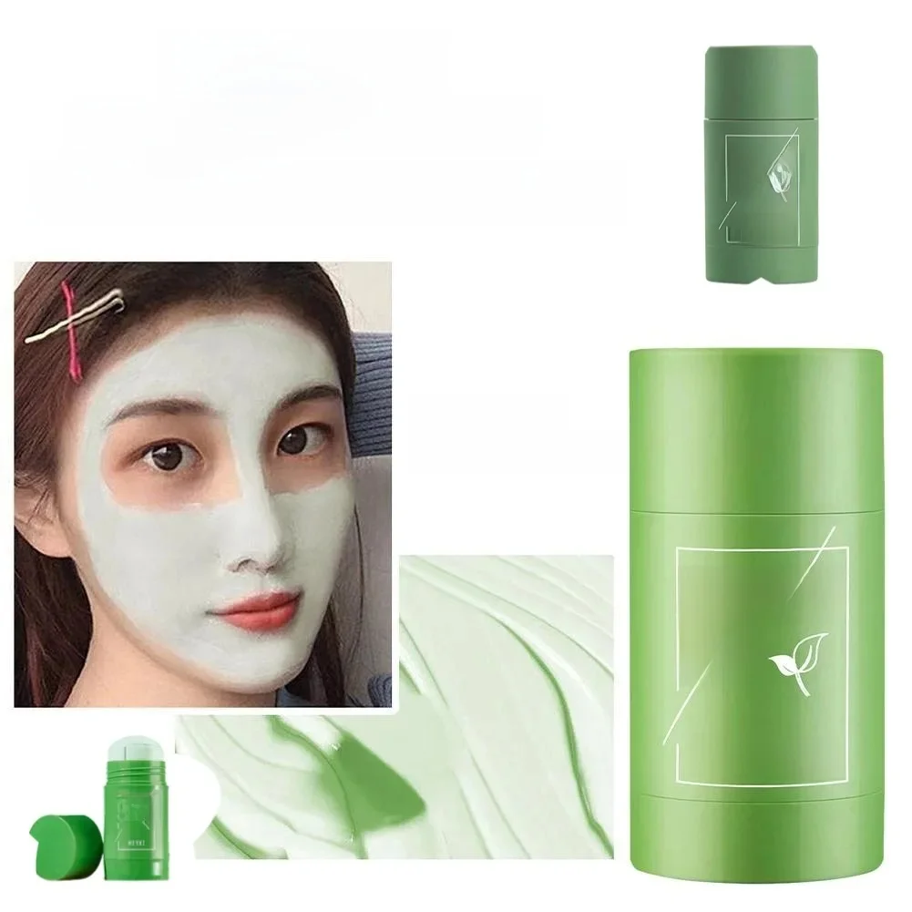 Masque propre au thé vert, bâton de traitement de l'acné, crème dissolvant de points noirs, nettoyage en profondeur des pores, éclaircissant, purifiant, masque de boue en argile Matcha