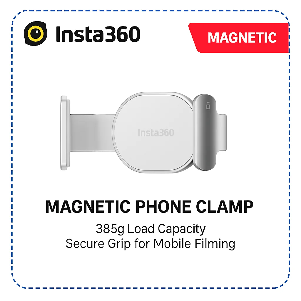 

Магнитный зажим для телефона Insta360 Flow 2 Pro | Надежное крепление для съемок смартфонов — поддерживает нагрузку до 385 г.