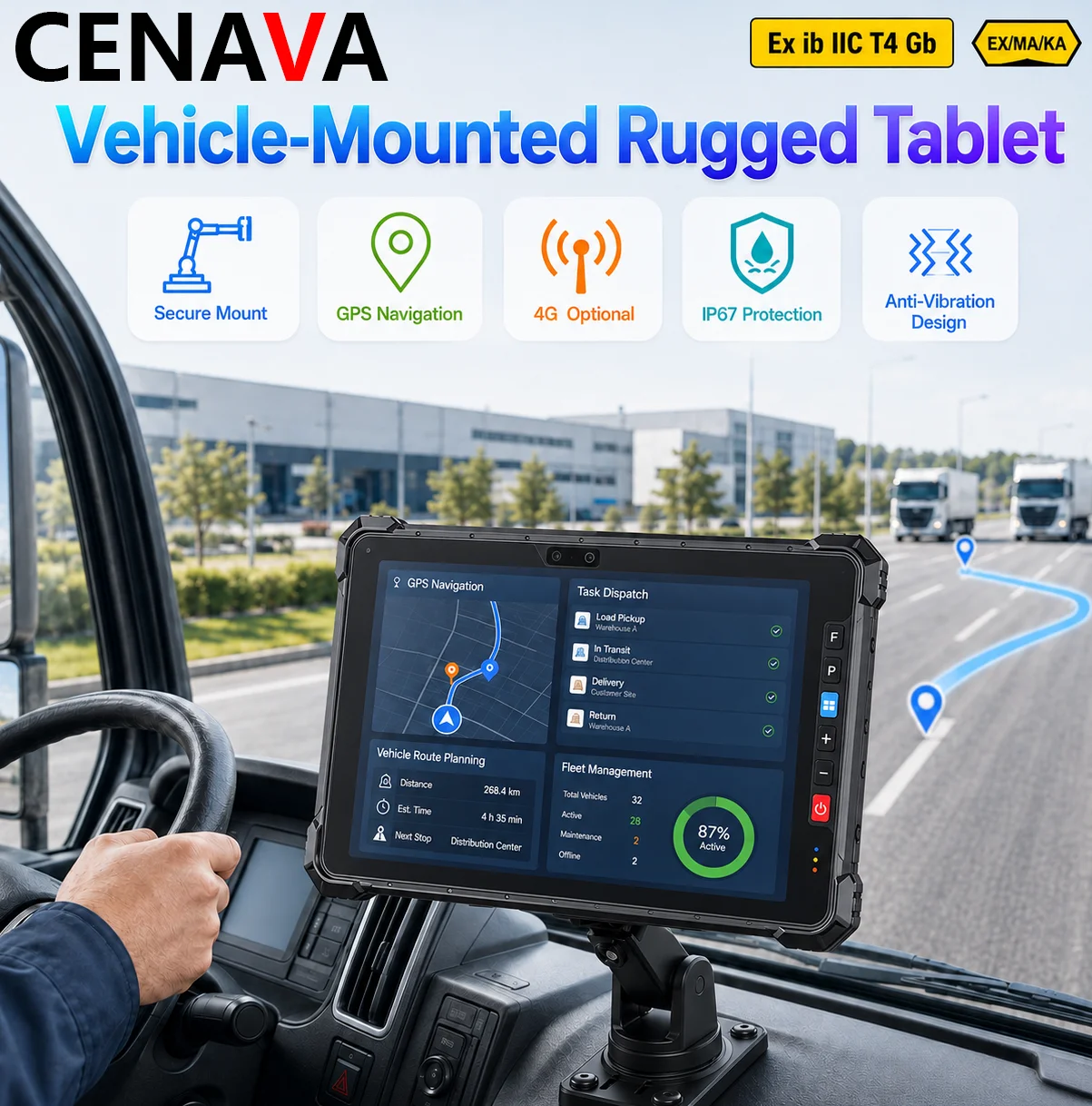 CENAVA W10N 10.1 Inch IP68 Rugged Windows 11 Tablet Intel N5100 8GB 128GB RJ45 RS232 Industrial PC Shockproof Waterproof Tablet
