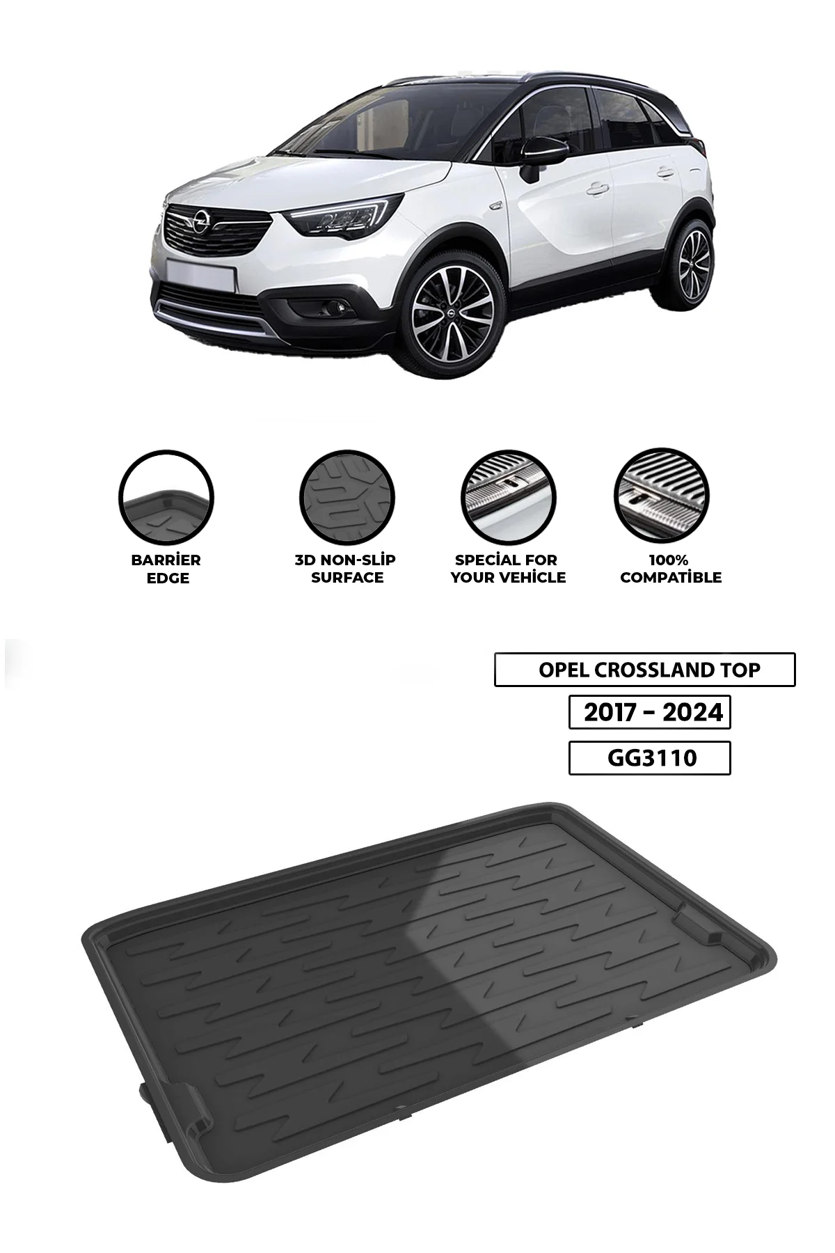 

For OPEL-CROSSLAND-2011-2024 luggage compartment Diffuser Extension Rear Bumper Attachment Luggage compartment