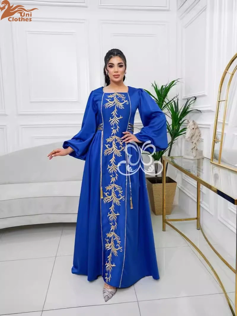 Abayas para mulheres, Luxo de Dubai, Africano, Moda muçulmana, Bordado, Cordão, Abaya feminino, Vestido muçulmano, Vestido de mulher, Z006, 2024