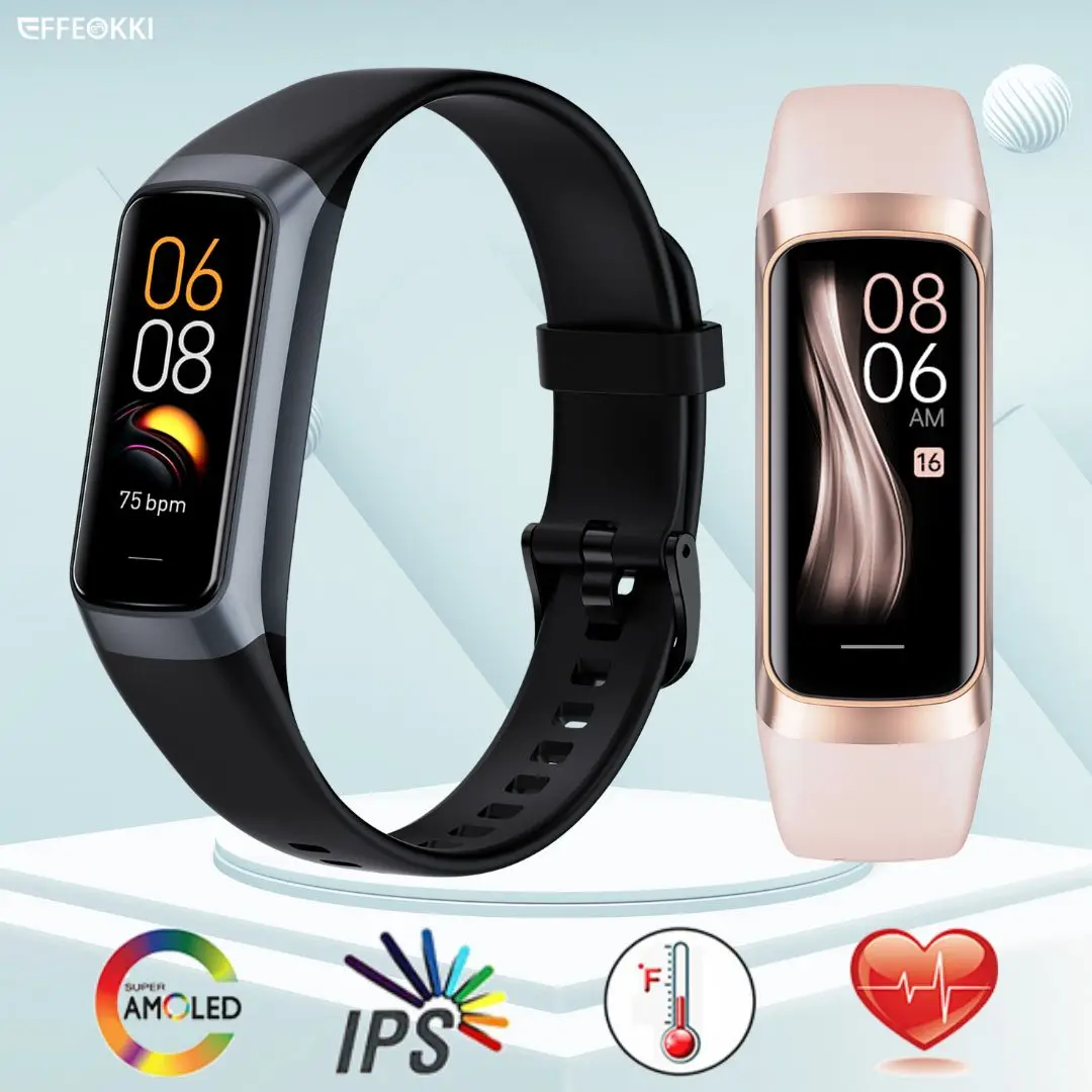 Reloj inteligente para hombre y mujer, pulsera con control del ritmo cardíaco, resistente al agua, Pantalla Amoled de 2024 pulgadas, 1,1