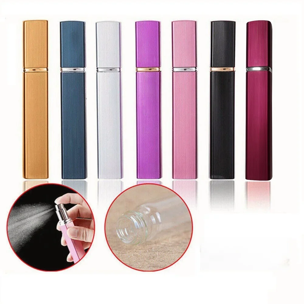 Bouteille de Parfum en Spray de 12ml, 1 pièce, boîtier métallique, réservoir en verre, buse en aluminium, bouteille rechargeable en verre