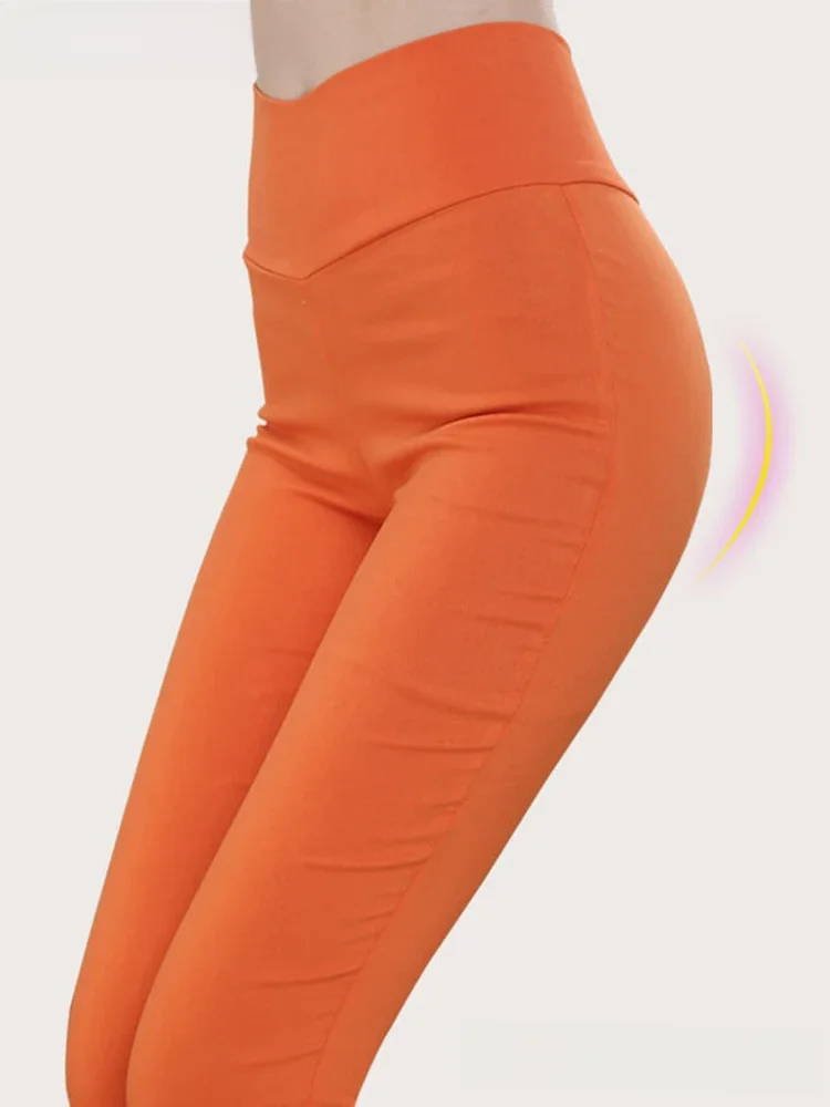 Oversize 6xl wiosenne legginsy damskie śliczne cukierkowe kolory wysokiej talii wąskie spodnie do kostek Casual ołówkowe Pantalones spodnie obcisłe — zdjęcie 2