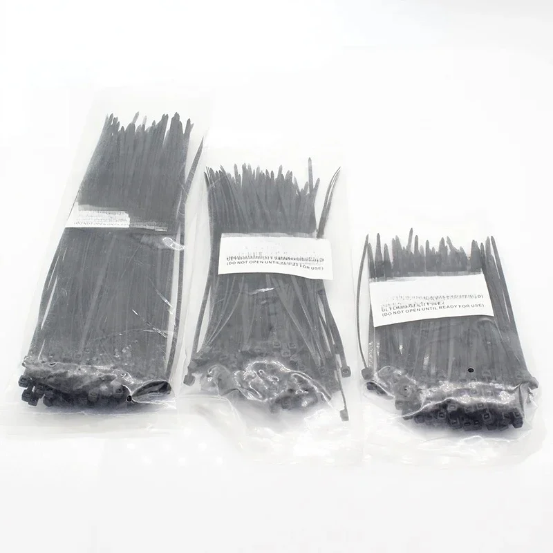 300 pièces câble en Nylon autobloquant fil plastique attaches à glissière ensemble 3*100 3*150 4*200 MRO et attaches d'approvisionnement industriel et câble de matériel