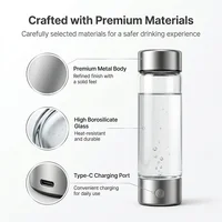 Bouteille Générateur d'Eau Hydrogénée Portable Rechargeable Électrique Ioniseur Alcalin Tasse Eau Riche en Hydrogène Soins de Santé 2