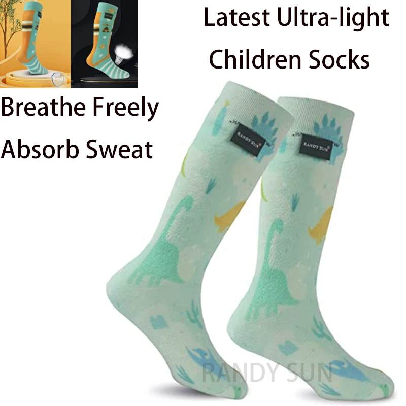 RANDY SUN Child Ultra Thin 100% Waterproof Children Socks RANDY SUN Baby Boys Girls Children Outdoor Sports  Soccer Sock Run