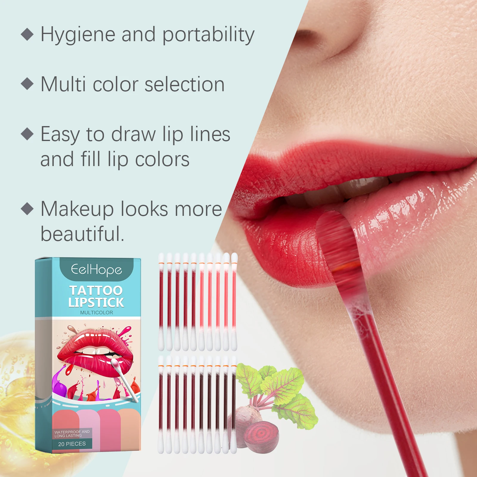 EELHOPE tatouage rouge à lèvres hydratant durable maquillage des lèvres supprimer les lignes des lèvres améliorer l'élasticité imperméable augmenter le brillant rouge à lèvres