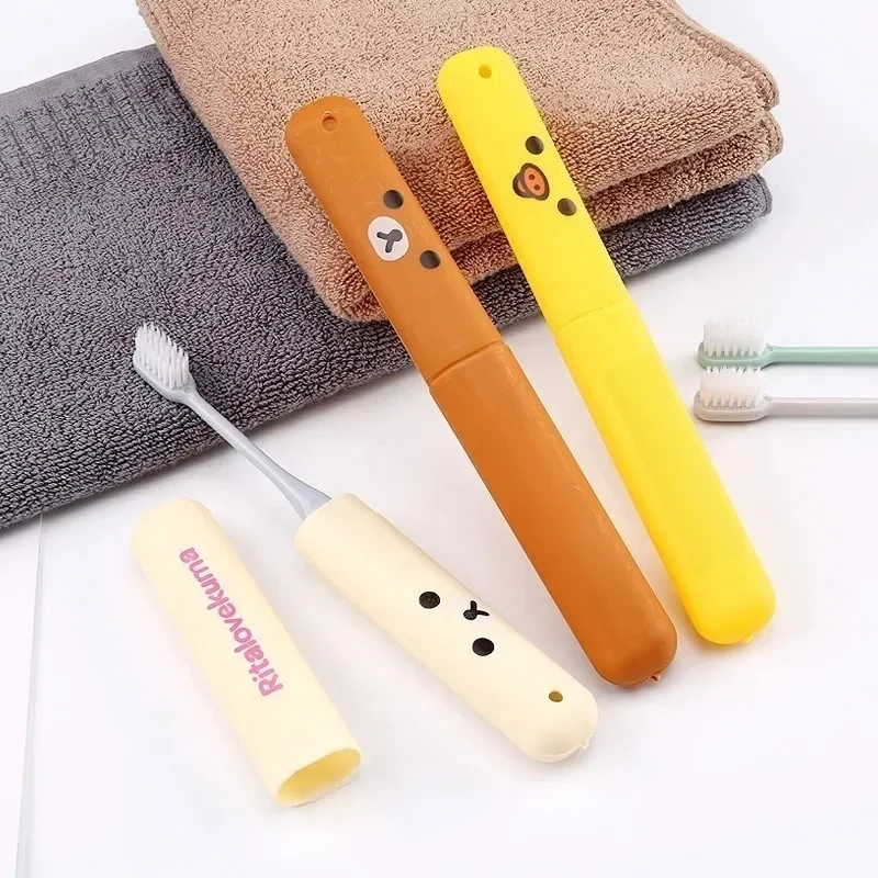 Boîte de Protection pour brosse à dents, 3 pièces, dessin animé aléatoire, ours facile, voyage, lavage Portable, boîte de couverture pour brosse à dents, boîte de Protection respirante pour la maison