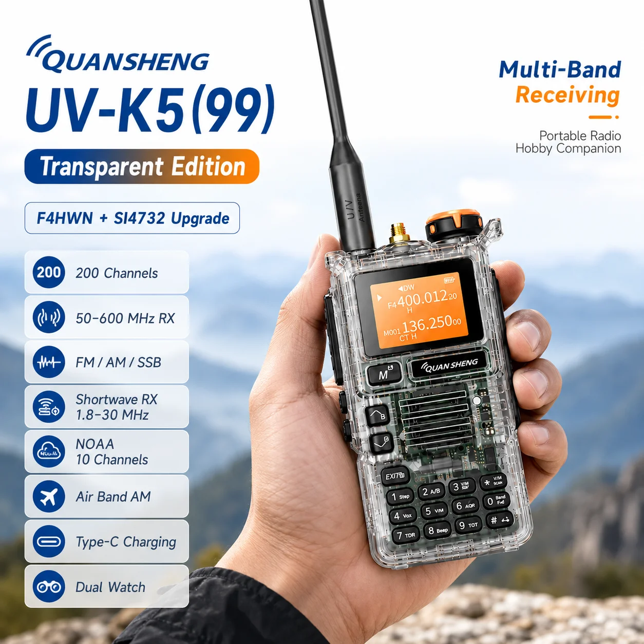 radio-bidireccional-transparente-quansheng-uv-k5-99-f4hwn-si4732-receptor-de-onda-corta-fm-am-ssb-banda-aerea-noaa-tipo-c-200-canales