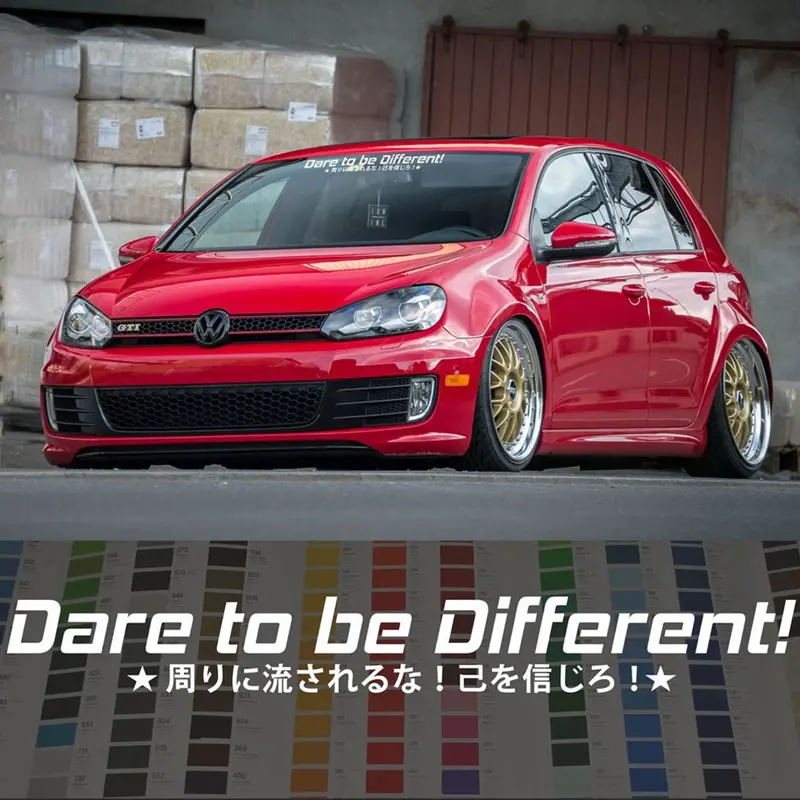 Dare To Be Different Car Stickers JDM Windshield Banner Decoration Drift Stance Anime Motivation Build Racing Vinyl Decals