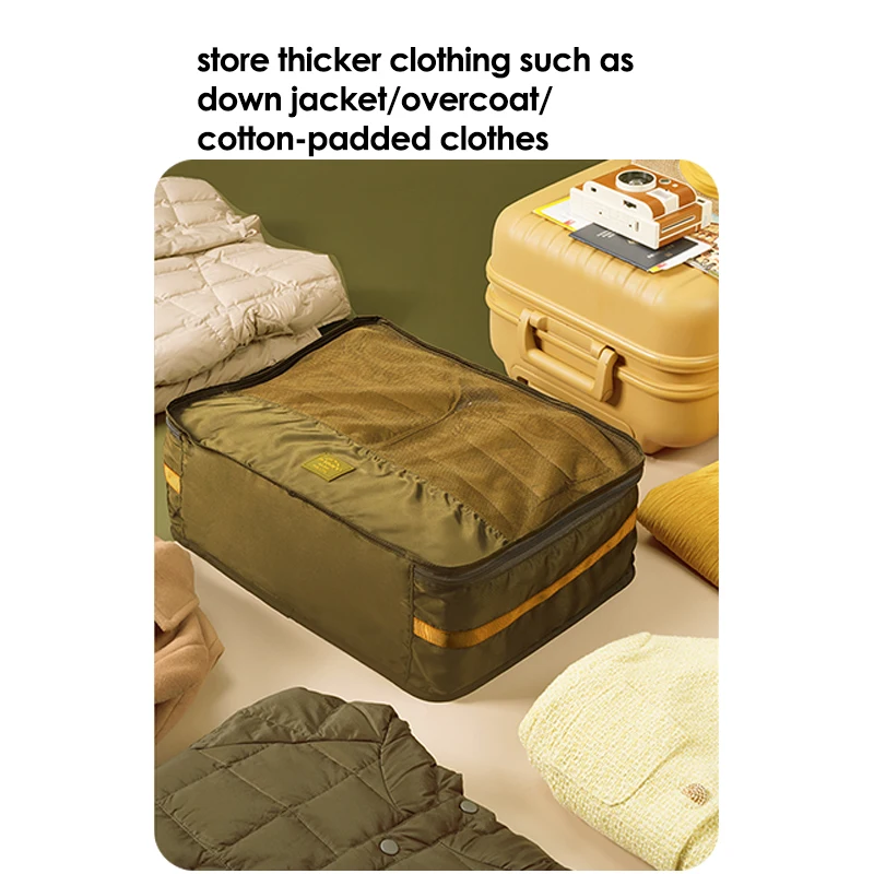 Large Travel Clothes Storage Bag - Travel Essential for Jackets and Down Coats, Perfect for Business Trips and Organization