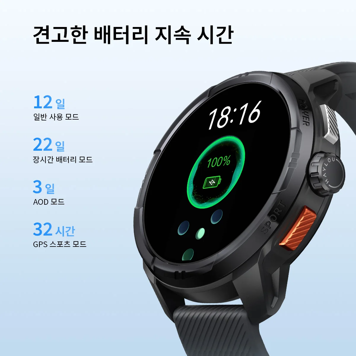 HAYLOU Solar Ultra GPS 스마트워치 1.6인치 AMOLED 디스플레이 5A... - 5