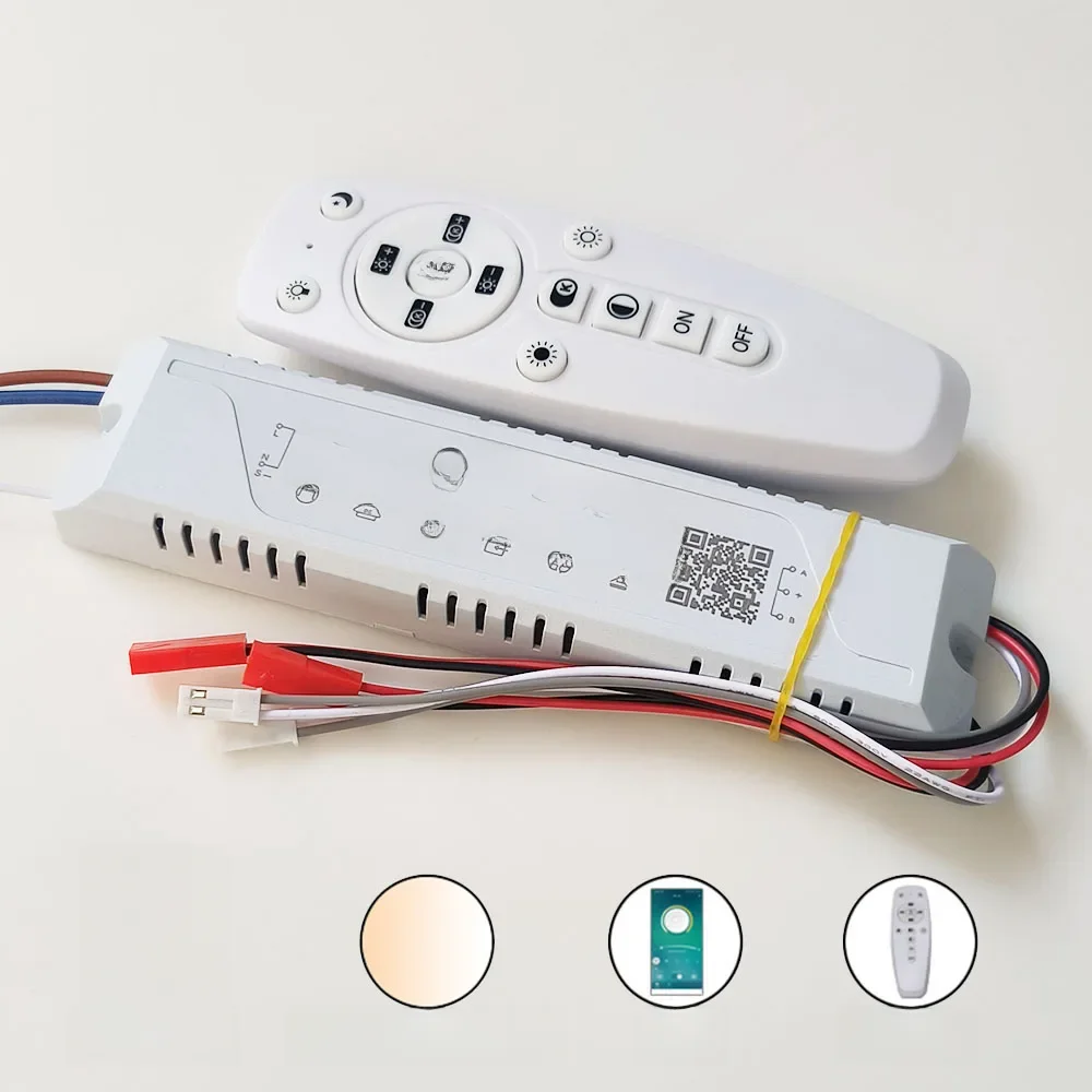 Inteligentny sterownik LED 2,4G, zdalnie sterowany zasilacz, przyciemnianie i transformator z możliwością zmiany koloru, podłączany do taśmy LED (20-40-60 W)X4 — 2