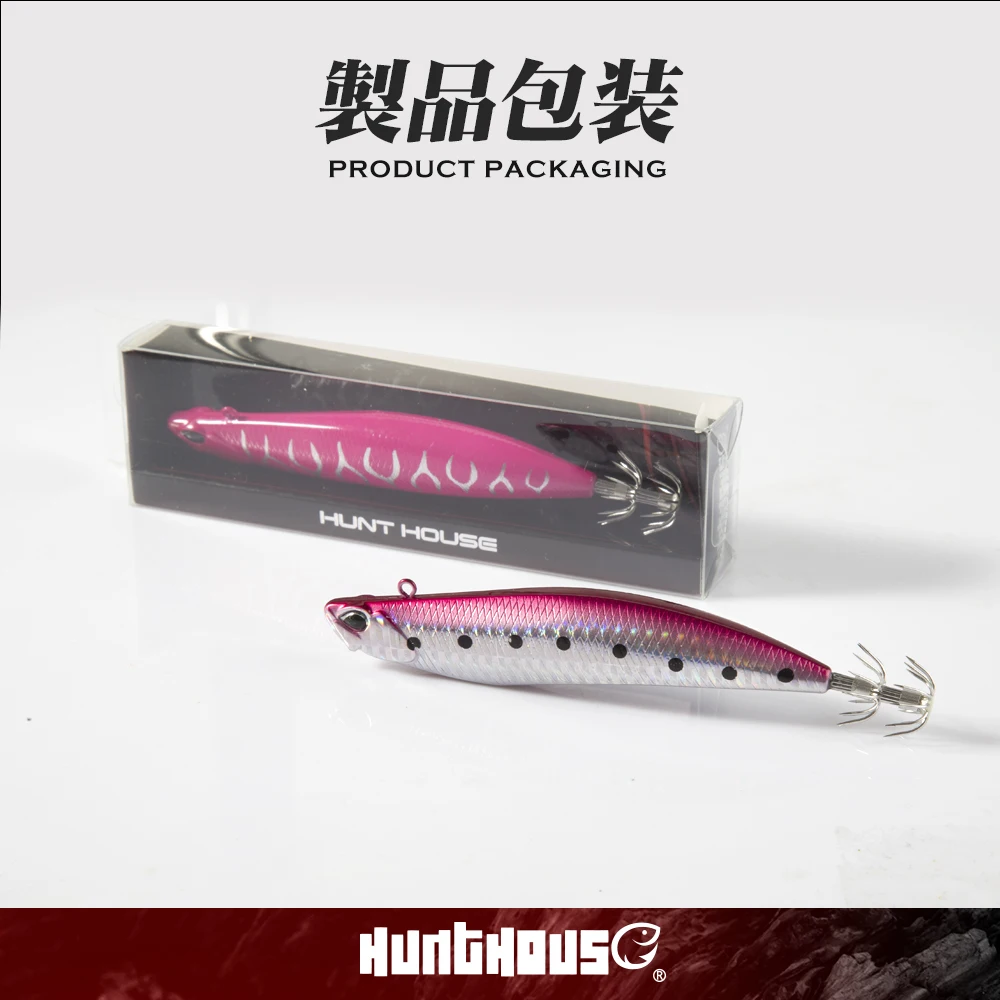 Hunthouse D-Squid Jigging-Köder 110mm 26,7g Sinkender Egi Suqid Leurre Tip-Run EGI-Haken Hartköder zum Fischen auf Oktopus LW522 – Detail 9