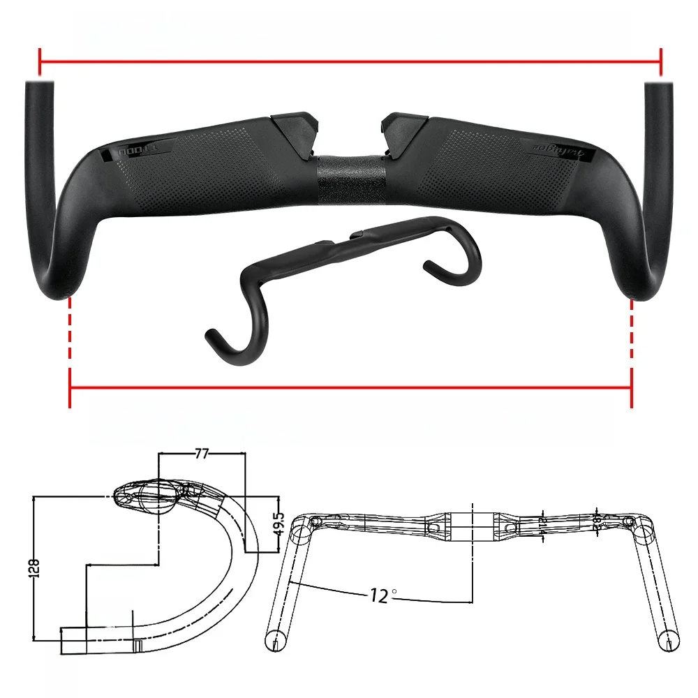 AliExpress UK BALUGOE Gravel 13 Degree bike Handle carbon handlebar road bicycle 340/360/380/400/420/440mm