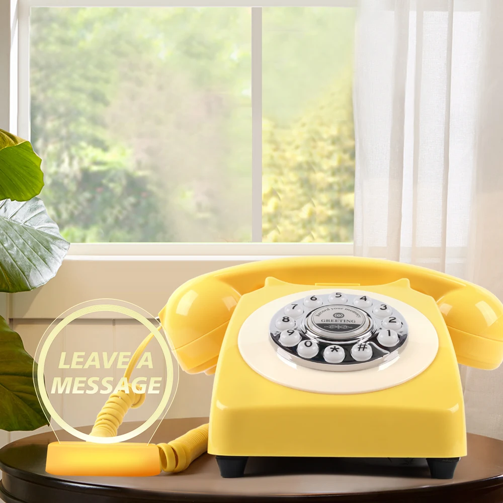 CHEETA Factory sale Wedding Audio Guest Book Phone Retro Telephone Rotary Type Turning Table Record Telephone