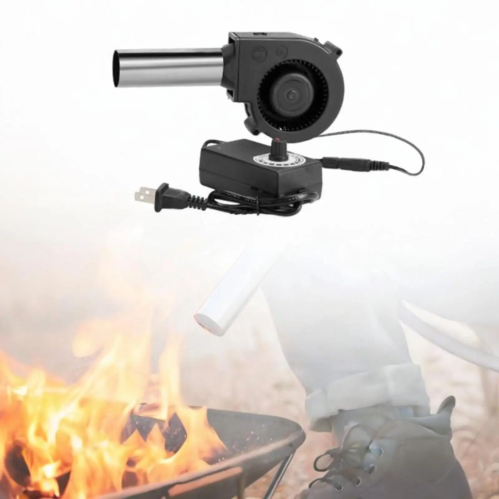 مروحة الموقد شواء مروحة نفخ خفيفة الوزن 100-240 فولت منفاخ الهواء سرعة قابلة للتعديل لتجمعات الحفلات في الهواء الطلق نزهة موقد الخشب مروحة