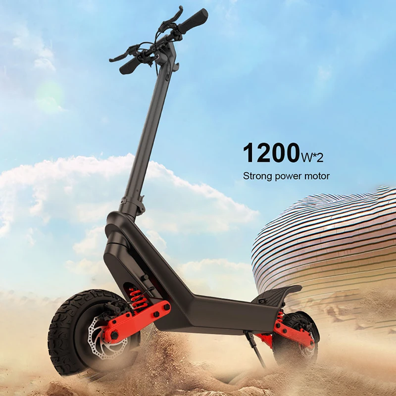 X10 Electric Scooter 11 Inch Off-Road Dual Drive Adult Powerful High Power Long Battery Life Folding Electric Vehicle 48V/18.2Ah