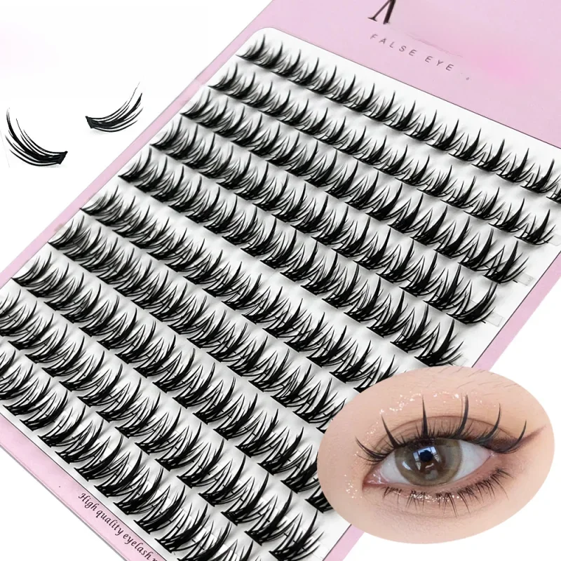 1 boîte/160 paquets de cils de vison naturel 3D russe extension de cils individuelle MS grappe de cils outil de maquillage cils en gros