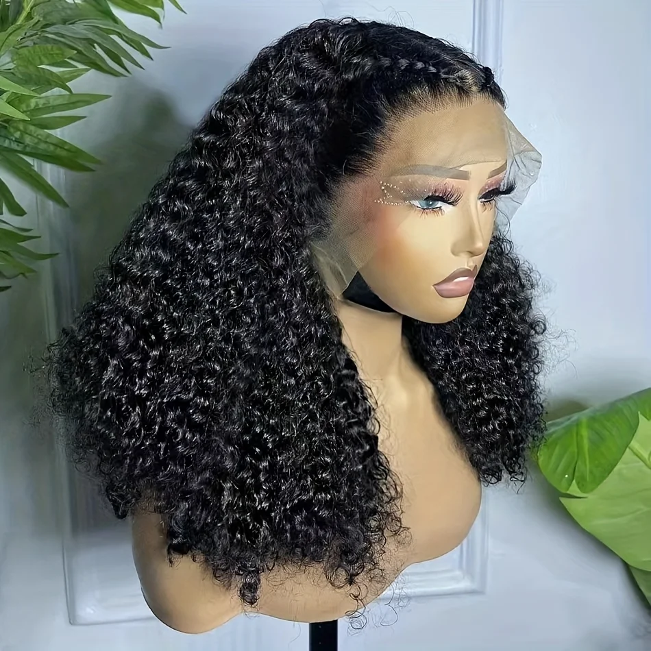 Deep Wave Bob Wig Human Hair 13x4 Curly Lace Front Wigs Human Hair Pre Plucked Short Curly Frontal Bob Wigs For Black Women Wet And Wavy 4x4 Lace Closure Bob Wigs