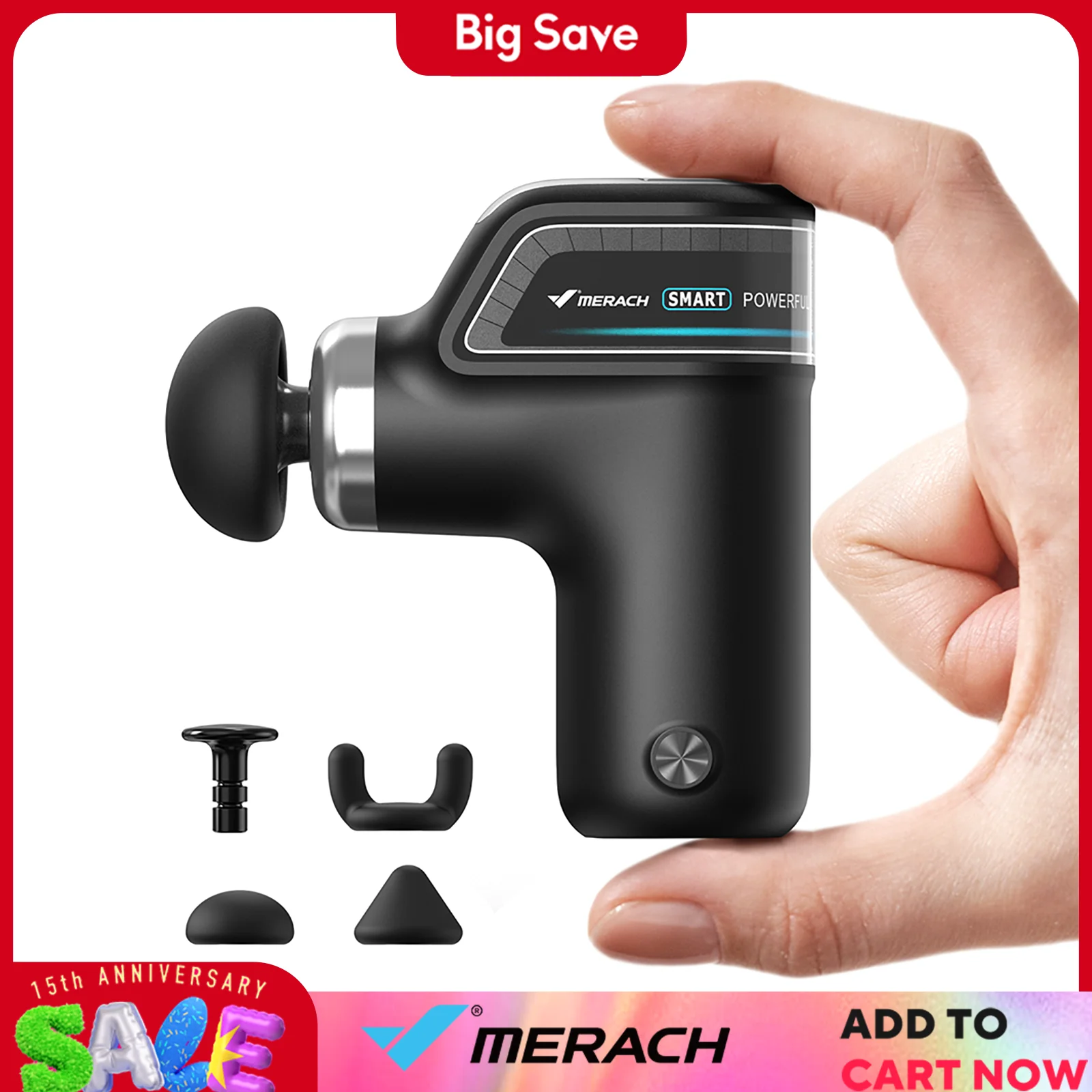 MERACH MINI Faszienentriegelungspistole 228 g ultraleichte tragbare Mini-Pistole Faszienentriegelungspistole Stufe 5, starke Vibration, schnellste 3200-fach