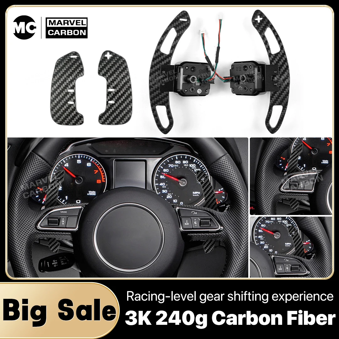 

MC Magnetic Carbon Fiber Paddle Shifter For Audi A Series: 1 2 3 4 5 8 Series: Q2-8 s1-5 Steering Wheel Paddle Shifter
