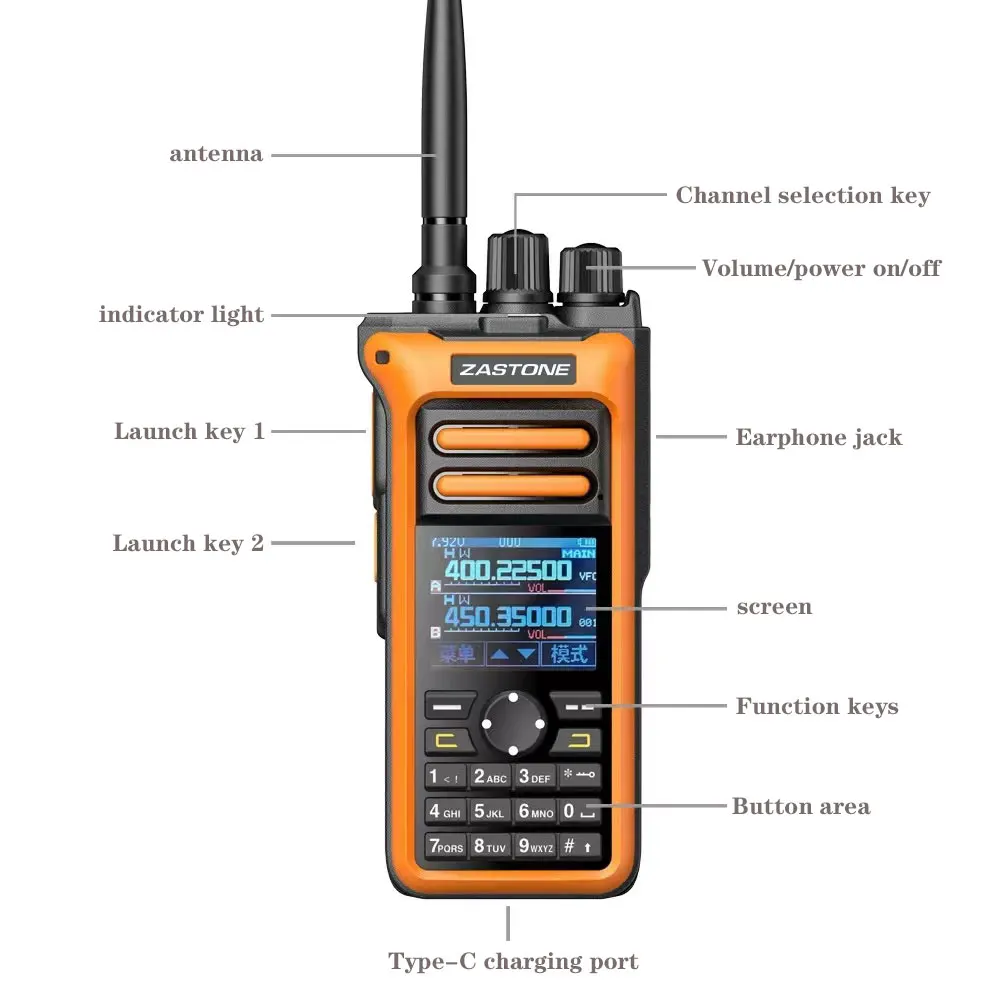 Instant Messaging M10 handheld walkie talkie 10W high-power one key frequency matching aviation receiver Type-C charging